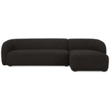 Faye Right Sectional, Black Boucle-Furniture - Sofas-High Fashion Home