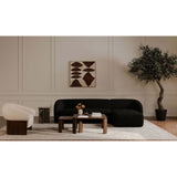 Faye Right Sectional, Black Boucle-Furniture - Sofas-High Fashion Home