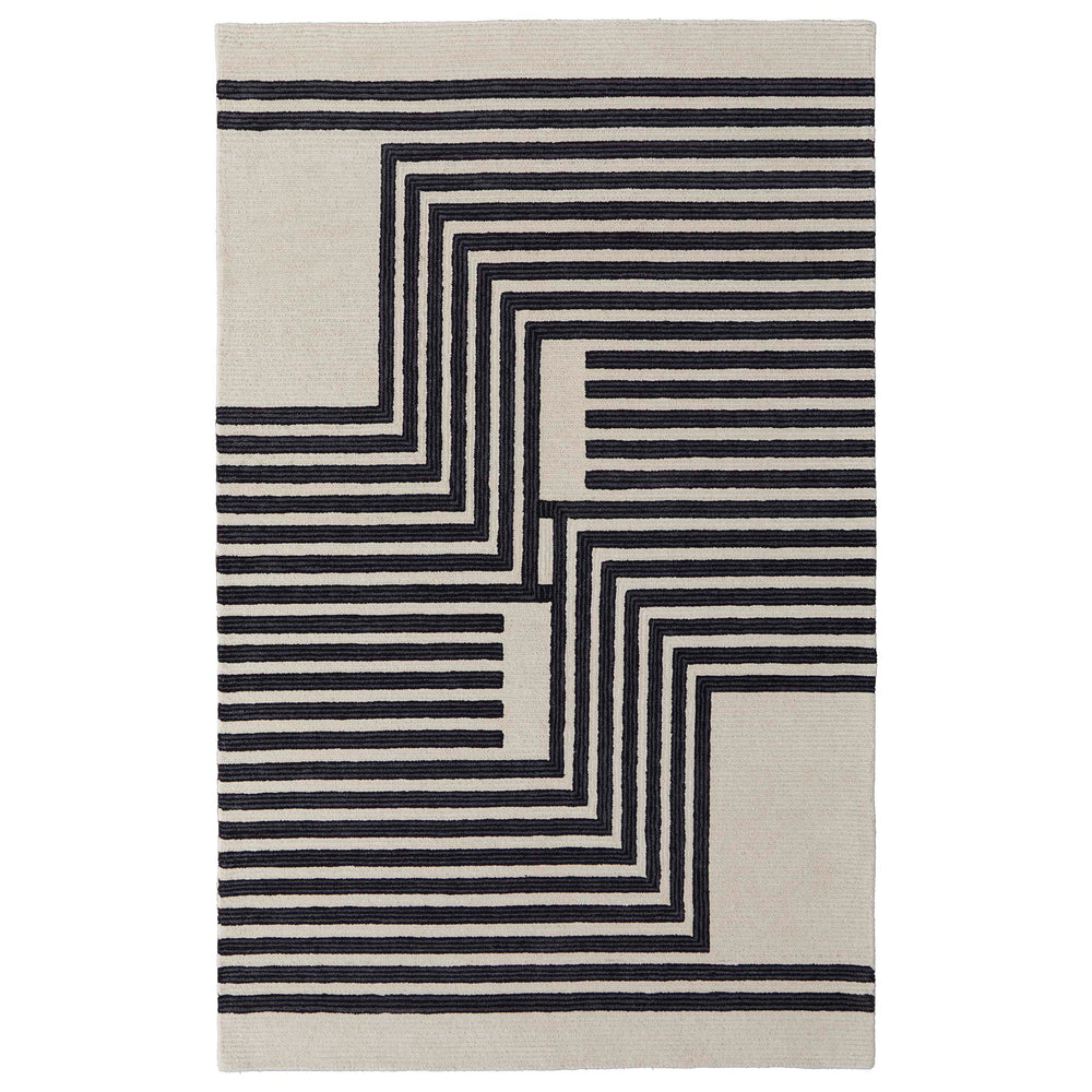 Feizy Rug Maguire 8900F, Ivory/Black-Rugs1-High Fashion Home