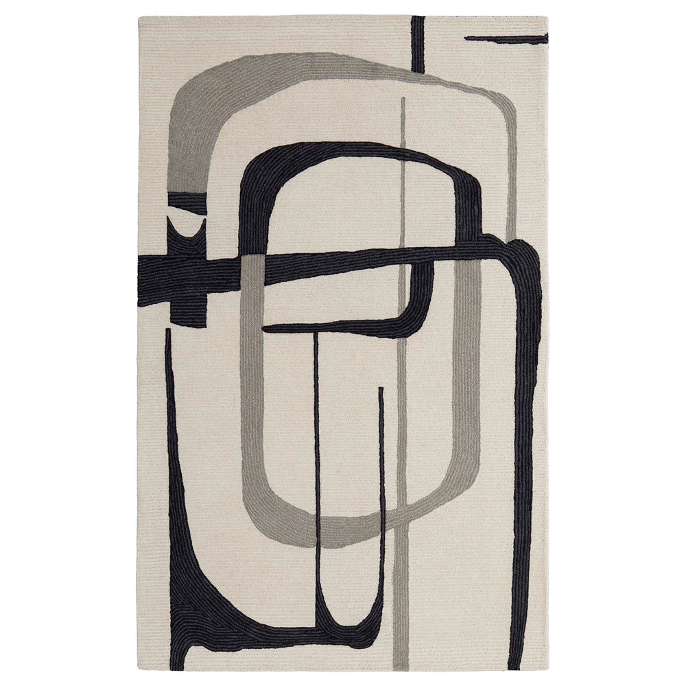 Feizy Rug Maguire 8905F, Ivory/Black-Rugs1-High Fashion Home