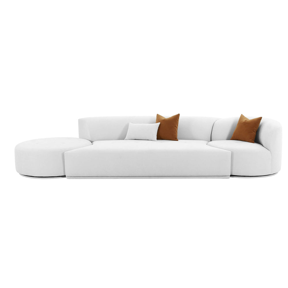 Fickle 3 Piece Chaise Modular Sofa, Grey-Furniture - Sofas-High Fashion Home