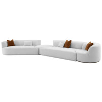 Fickle 4 Piece Modular LAF Sectional, Grey-Furniture - Sofas-High Fashion Home