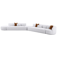 Fickle 5 Piece Modular Chaise Sectional, Grey-Furniture - Sofas-High Fashion Home
