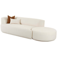 Fickle Boucle 2 Piece Chaise Modular LAF Sofa, Cream