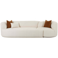 Fickle Boucle 2 Piece Modular LAF Sofa, Cream-Furniture - Sofas-High Fashion Home