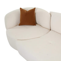 Fickle Boucle 2 Piece Modular RAF Sofa, Cream-Furniture - Sofas-High Fashion Home