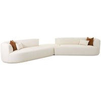 Fickle Boucle 3 Piece Modular Sectional, Cream