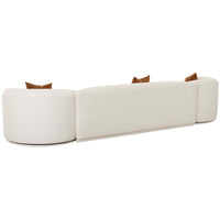 Fickle Boucle 3 Piece Modular Sofa, Cream-Furniture - Sofas-High Fashion Home