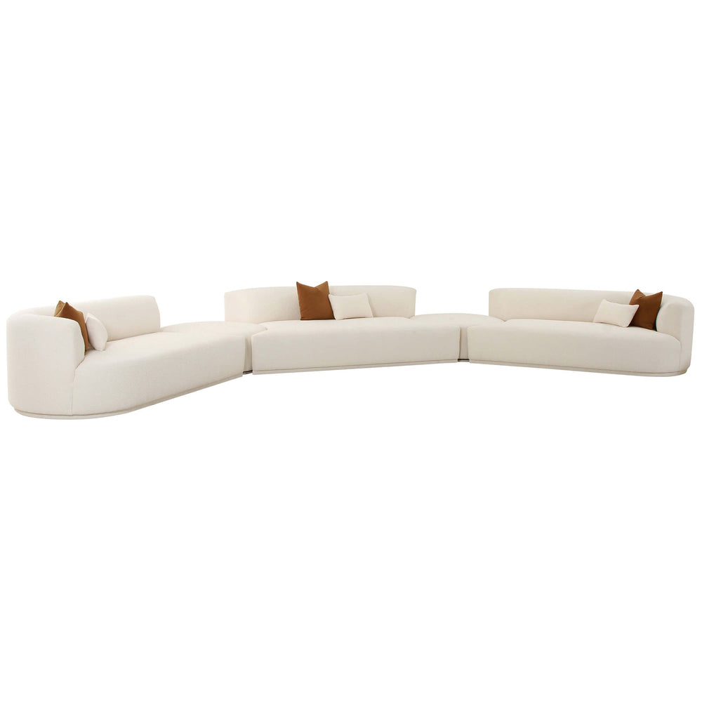Fickle Boucle 5 Piece Modular Sectional, Cream-Furniture - Sofas-High Fashion Home