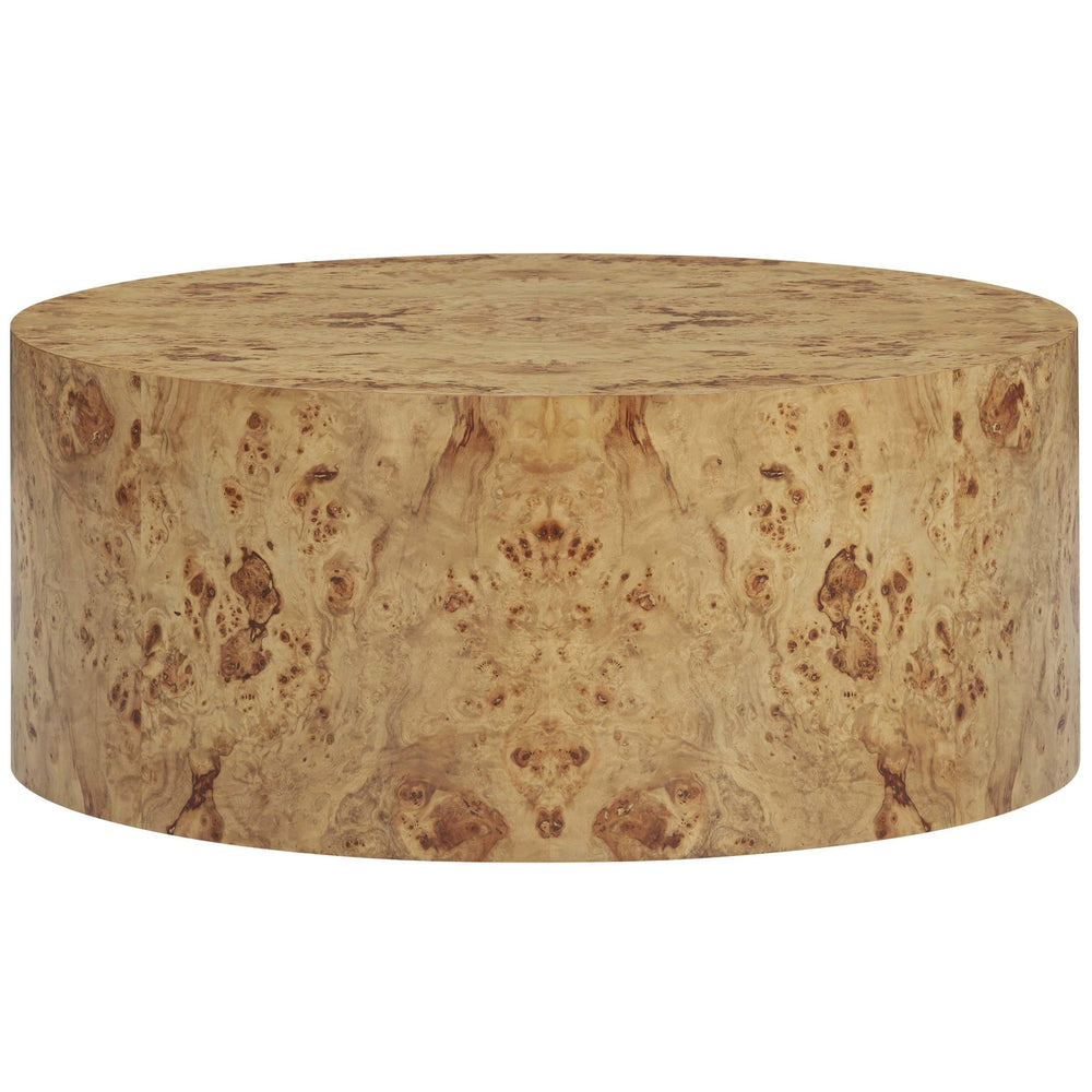 Fig Burl Drum Coffee Table, Natural-Furniture - Accent Tables-High Fashion Home