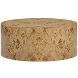 Fig Burl Drum Coffee Table, Natural-Furniture - Accent Tables-High Fashion Home