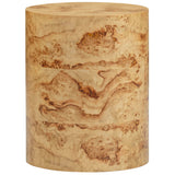 Fig Burl Drum Side Table, Natural-Furniture - Accent Tables-High Fashion Home