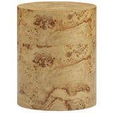 Fig Burl Drum Side Table, Natural-Furniture - Accent Tables-High Fashion Home