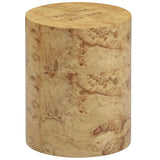 Fig Burl Drum Side Table, Natural-Furniture - Accent Tables-High Fashion Home