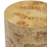 Fig Burl Drum Side Table, Natural-Furniture - Accent Tables-High Fashion Home