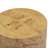 Fig Burl Drum Side Table, Natural-Furniture - Accent Tables-High Fashion Home