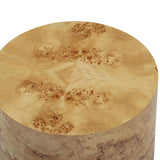 Fig Burl Drum Side Table, Natural-Furniture - Accent Tables-High Fashion Home