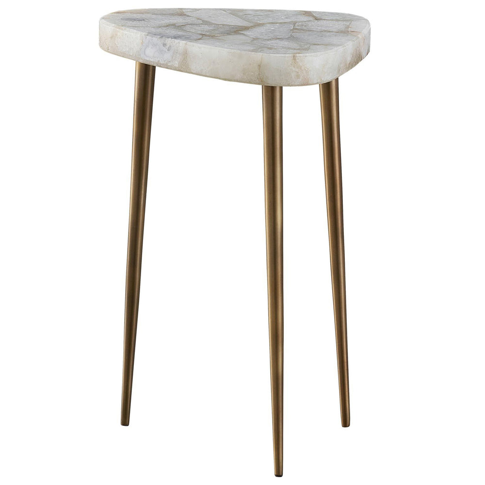 Fino Tall Side Table, Antique Satin Brass-Furniture - Accent Tables-High Fashion Home