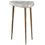 Fino Tall Side Table, Antique Satin Brass-Furniture - Accent Tables-High Fashion Home