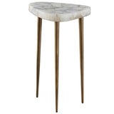 Fino Tall Side Table, Antique Satin Brass-Furniture - Accent Tables-High Fashion Home