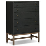 Fiona Tall Dresser, Black Raffia by Four Hands