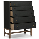 Fiona Tall Dresser, Black Raffia by Four Hands