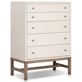 Fiona Tall Dresser, Ivory Painted Raffia by Four Hands