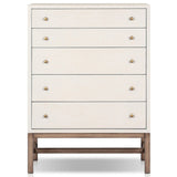 Fiona Tall Dresser, Ivory Painted Raffia by Four Hands