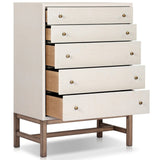Fiona Tall Dresser, Ivory Painted Raffia by Four Hands