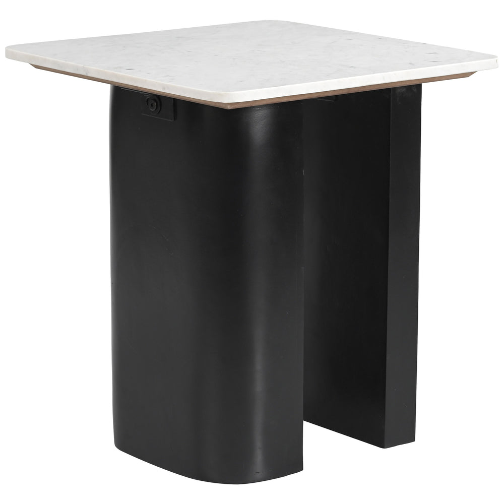 Fiora Side Table, White/Black-Furniture - Accent Tables-High Fashion Home
