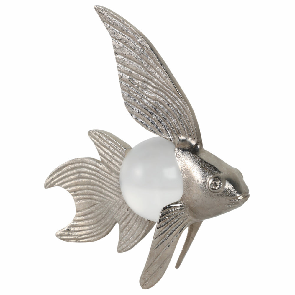 Fish w/Acrylic Ball, Silver-Accessories-High Fashion Home