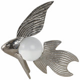 Fish w/Acrylic Ball, Silver-Accessories-High Fashion Home