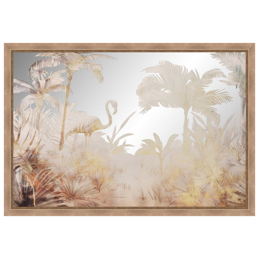 Flamingo Animal Vintage Art II Mirror Framed-Accessories Artwork-High Fashion Home