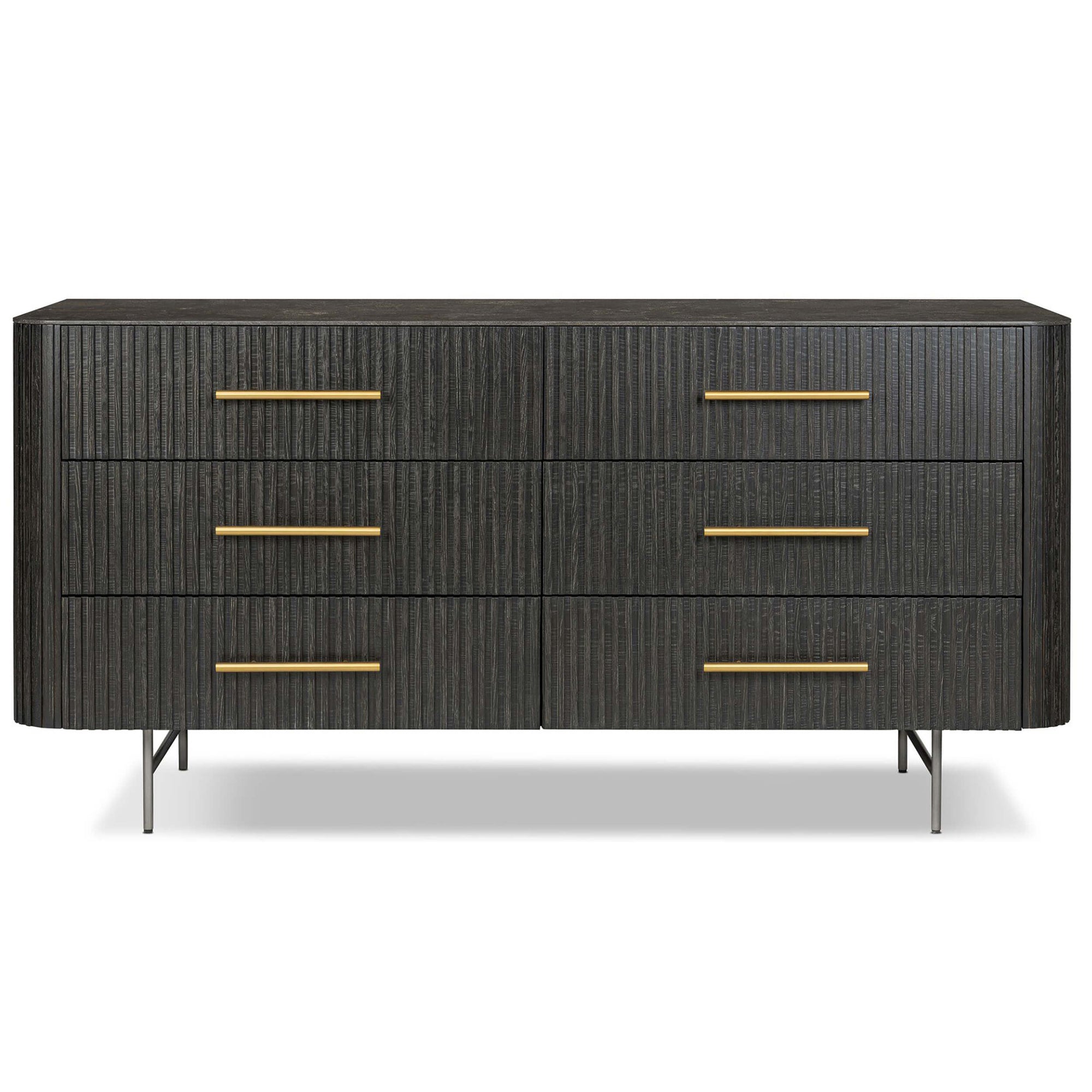 Fletcher 6 Drawer Dresser, Distressed Black by Four Hands High Fashion Home Fletcher 6 Drawer Dresser, Distressed Black by Four Hands High Fashion Home