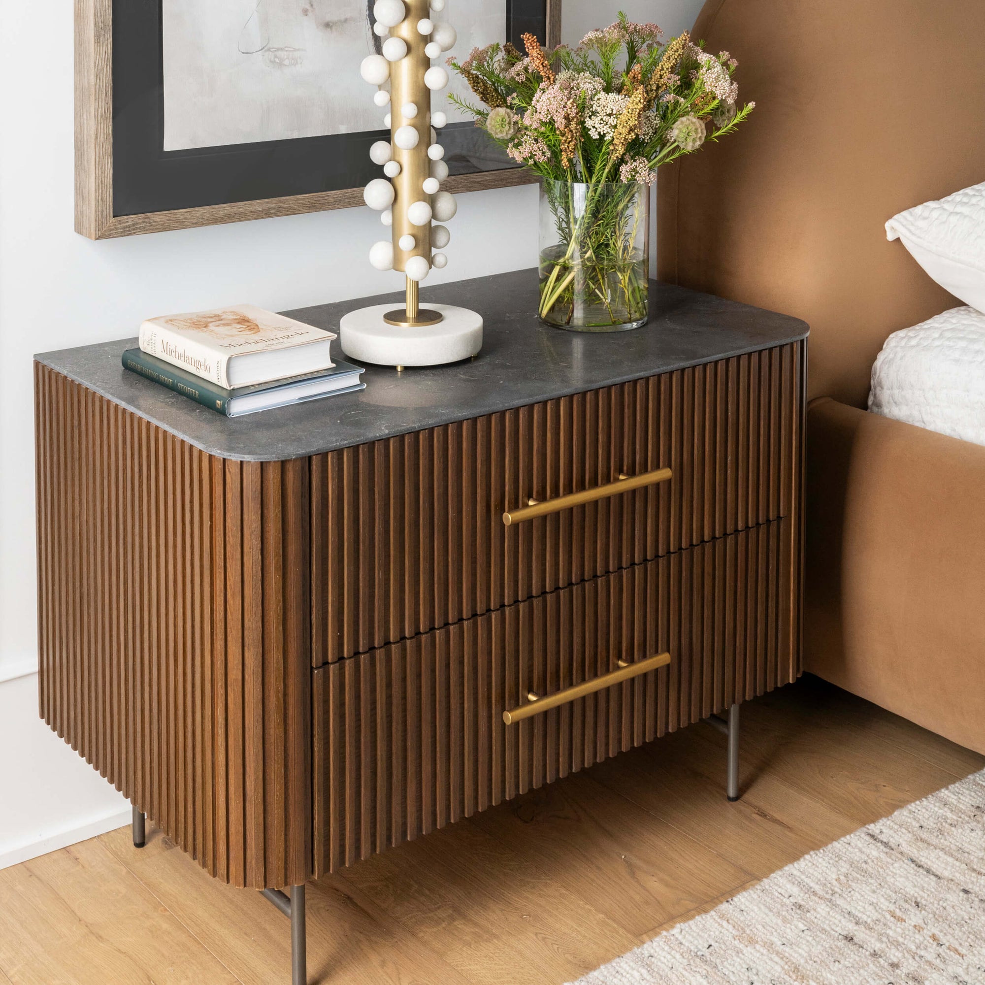 Fletcher Large Nightstand in Terra Brown by Four Hands | Bedroom ...