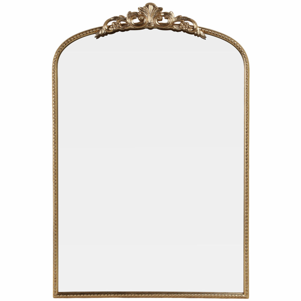 Fleur Applique Arch Mirror, Gold