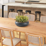Flocked Succulents in Simply Low Bowl, Black-Accessories-High Fashion Home