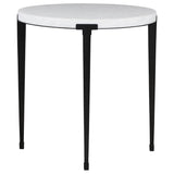 Floyd End Table, Arctic Honed Marble-Furniture - Accent Tables-High Fashion Home