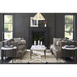 Floyd End Table, Arctic Honed Marble-Furniture - Accent Tables-High Fashion Home