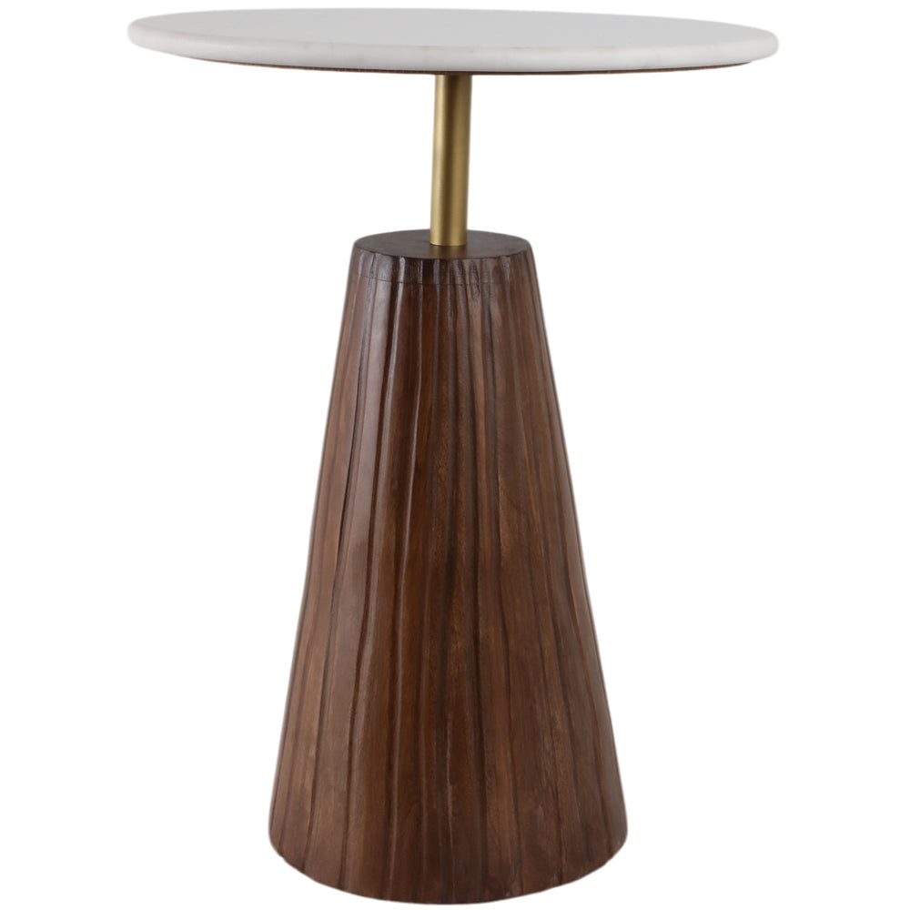 Fluted Base Accent Table, White