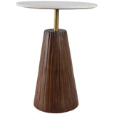 Fluted Base Accent Table, White