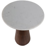 Fluted Base Accent Table, White