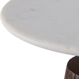 Fluted Base Accent Table, White