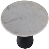 Fluted Base Accent Table, White/Black