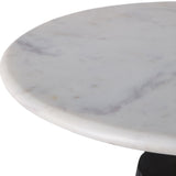 Fluted Base Accent Table, White/Black