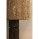 Folk Table Lamp, Patina Brass/Ceramic Shadowed Bark