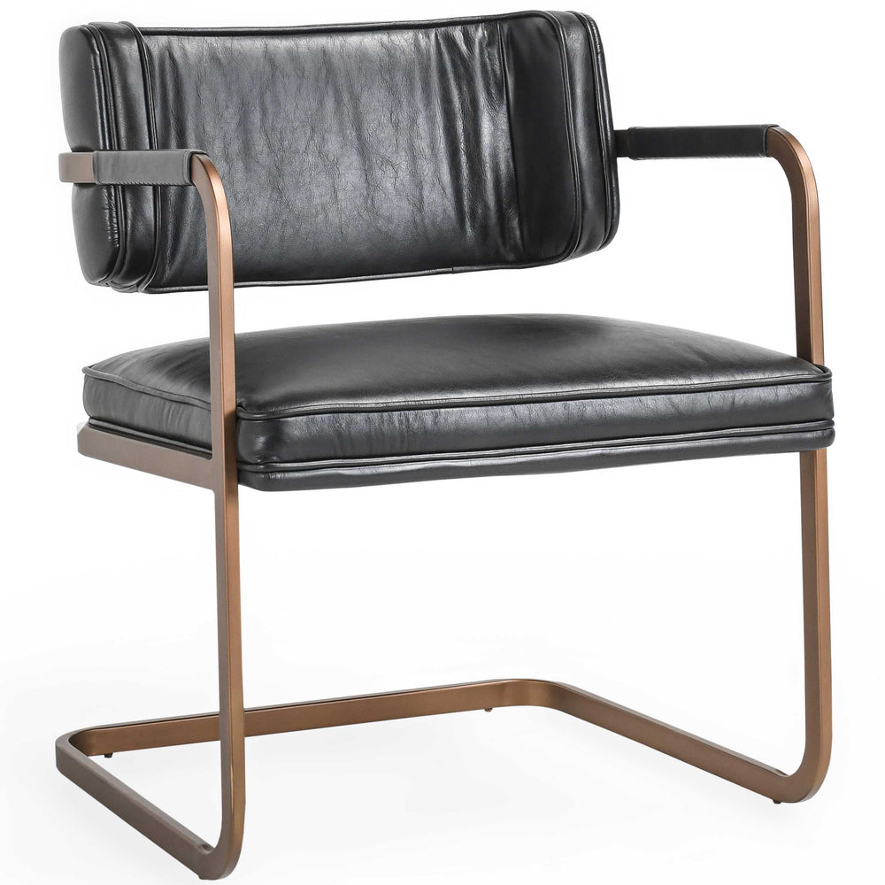 Fonda Leather Dining Chair, Jet Black, Set of 2-Furniture - Dining-High Fashion Home