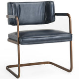 Fonda Leather Dining Chair, Ocean Blue, Set of 2-Furniture - Dining-High Fashion Home