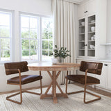 Fonda Leather Dining Chair, Truffle Brown, Set of 2-Furniture - Dining-High Fashion Home