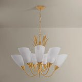 Forest Glen 10 Light Chandelier, Vintage Gold Leaf-Lighting-High Fashion Home
